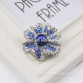 Luxury blue flower brooch Crystal Pearl rhinestone brooch